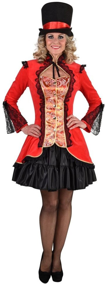 Jaren 20 Danseressen Kostuum | Vergulde Bourgeoisie Jas Rood Vrouw | Large | Carnaval kostuum | Verkleedkleding